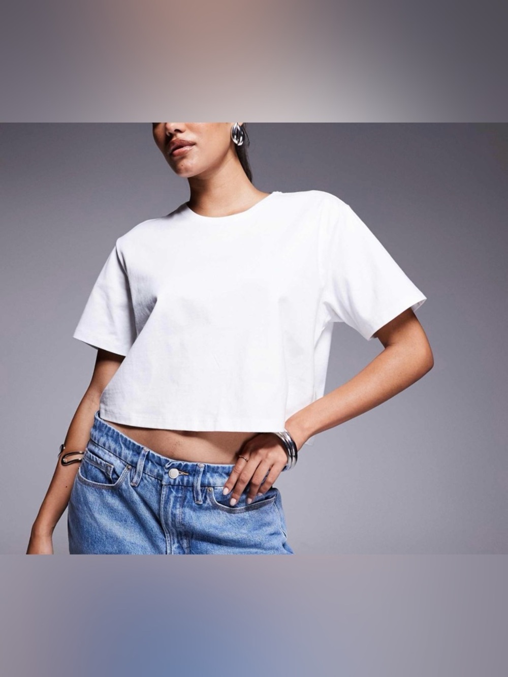 Good American Cropped Boxy Tee